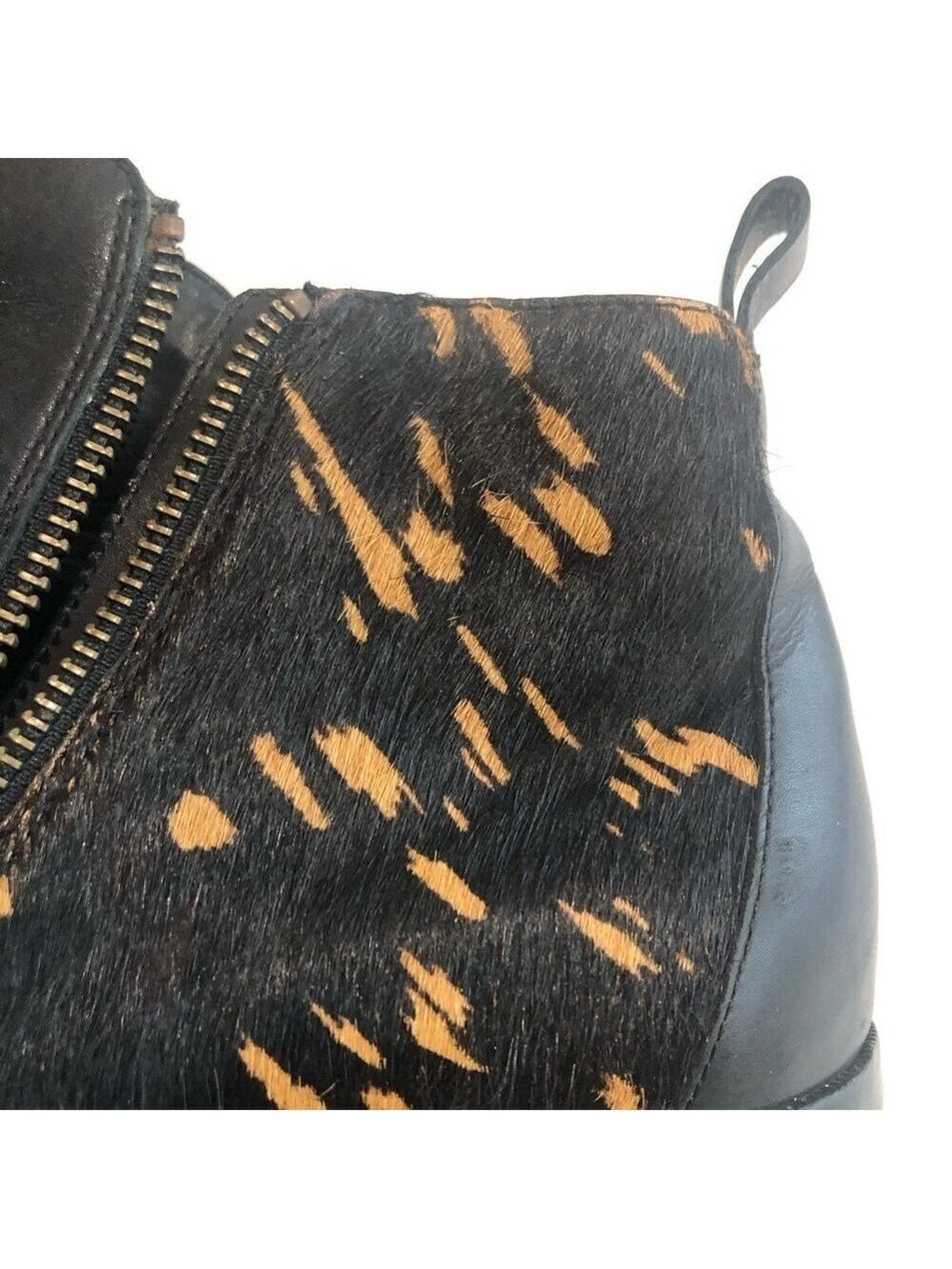 Cole Haan Size 9 leather and animal hair black ankle bootie. - Picture 5 of 12